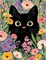 Black Cat Diamond Art Kits for Adults – 5D Full Drill DIY Diamond Painting with Complete Tools, Home Wall Decor Gift, 12×16 in
